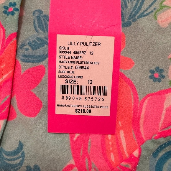 NWT Lilly Pulitzer MaryAnne Flutter Sleeve  Size 12 - Picture 4 of 13